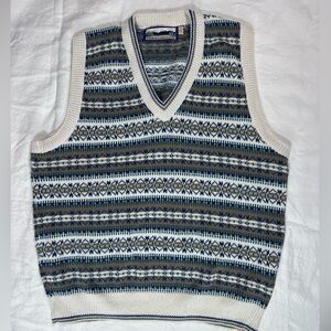 Vintage Shenandoah Fair Isle Knit Wool Sweater Vest Mens Large